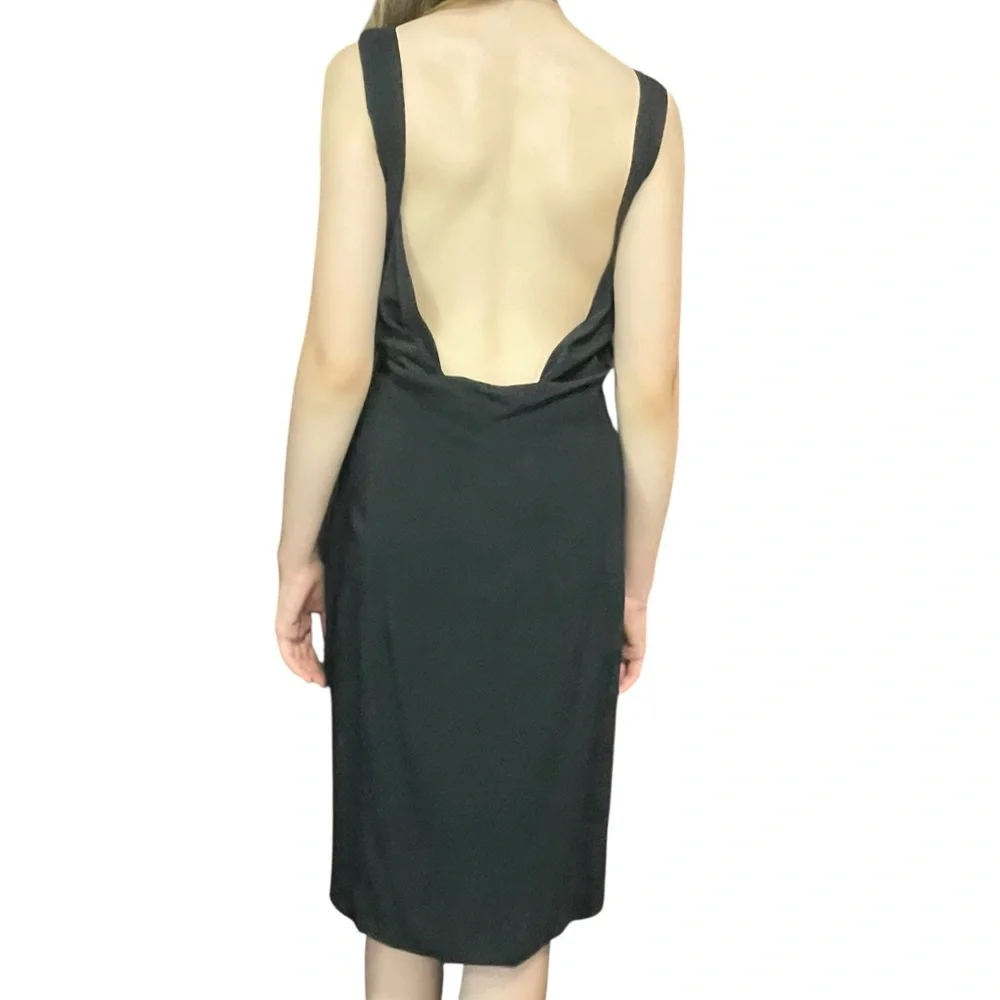 Love Moschino Black Shift Dress Drape Open Back Size 6 cocktail Party Evening - Picture 9 of 16